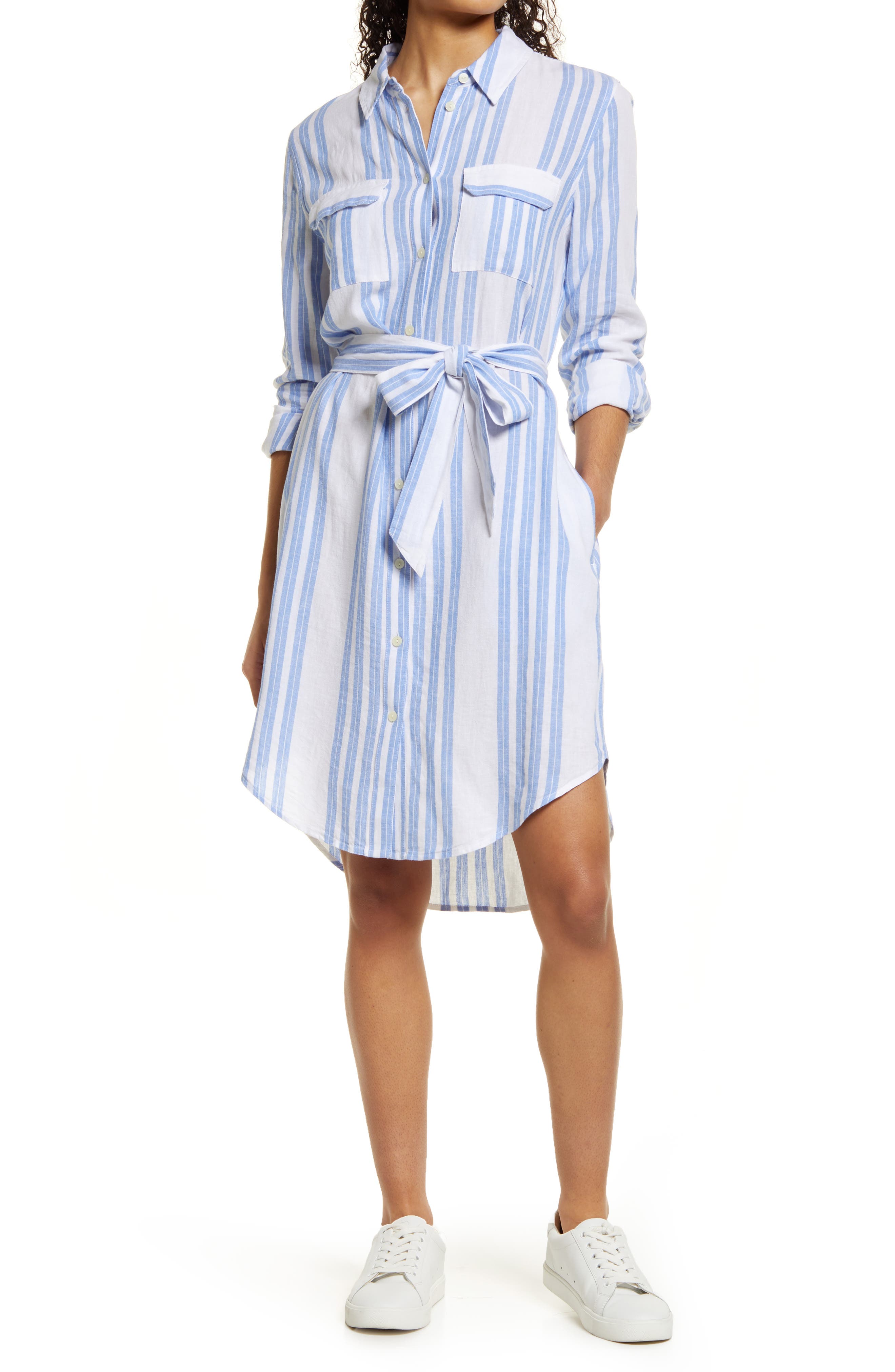blue and white striped dress | Nordstrom